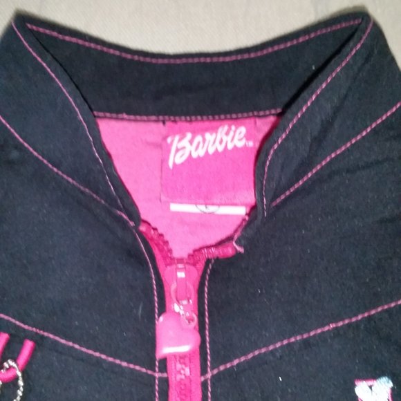 Girls Barbie black and pink vest EUC - Picture 2 of 6